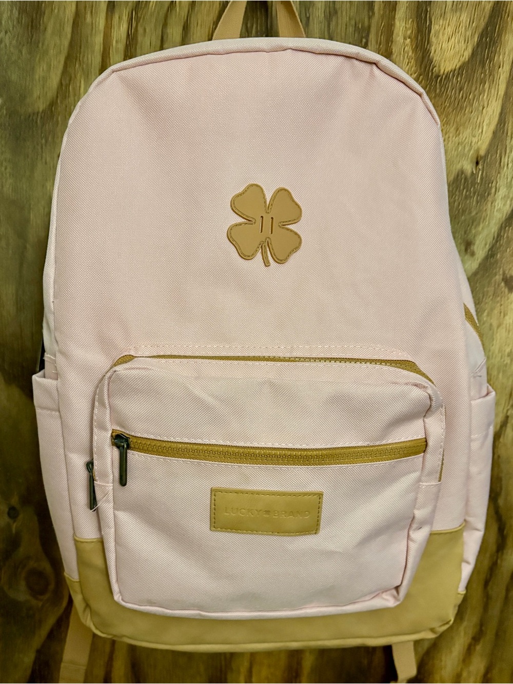 Lucky Brand Light Pink Backpack with Tan Accents